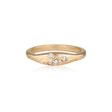 Aluna Ring recycled Yellow Gold & White Sapphire ring by zoe alexandria jewellery