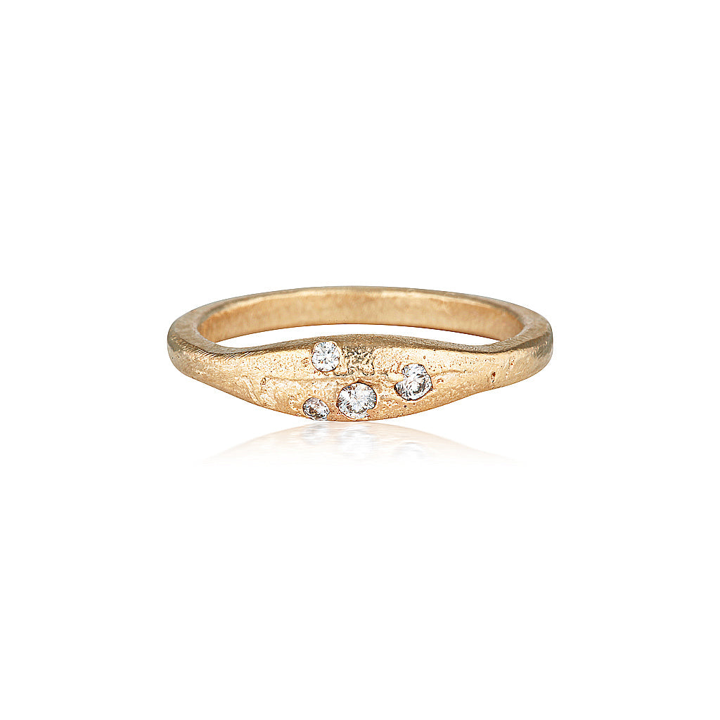 Aluna Ring  recycled Yellow Gold & LAB GROWN White Diamond ring by zoe alexandria jewellery