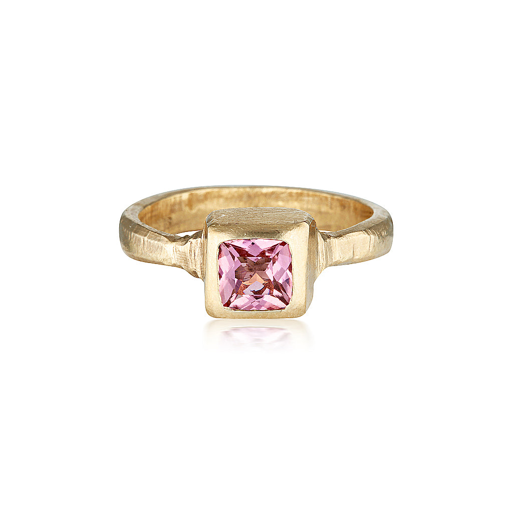 Pink Tourmaline Ring handmade gold tourmaline ring by zoe alexandria jewellery