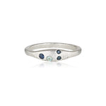 Aluna Ring recycled Silver & Teal Sapphire ring by zoe alexandria jewellery