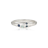 Aluna Ring recycled Silver & Teal Sapphire ring by zoe alexandria jewellery