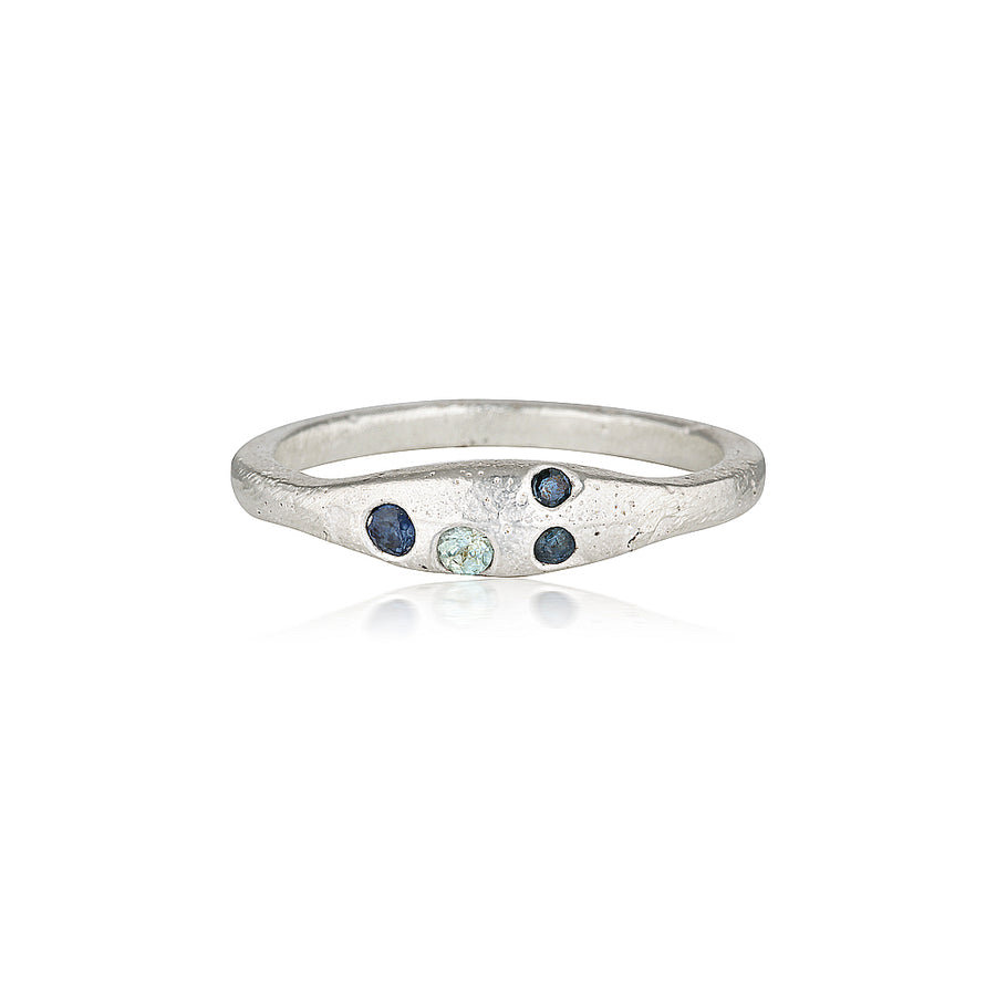 Aluna Ring - Silver & Teal Sapphire