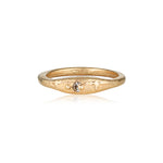 Aluna Ring recycled Yellow Gold & Single White Diamond ring by zoe alexandria jewellery