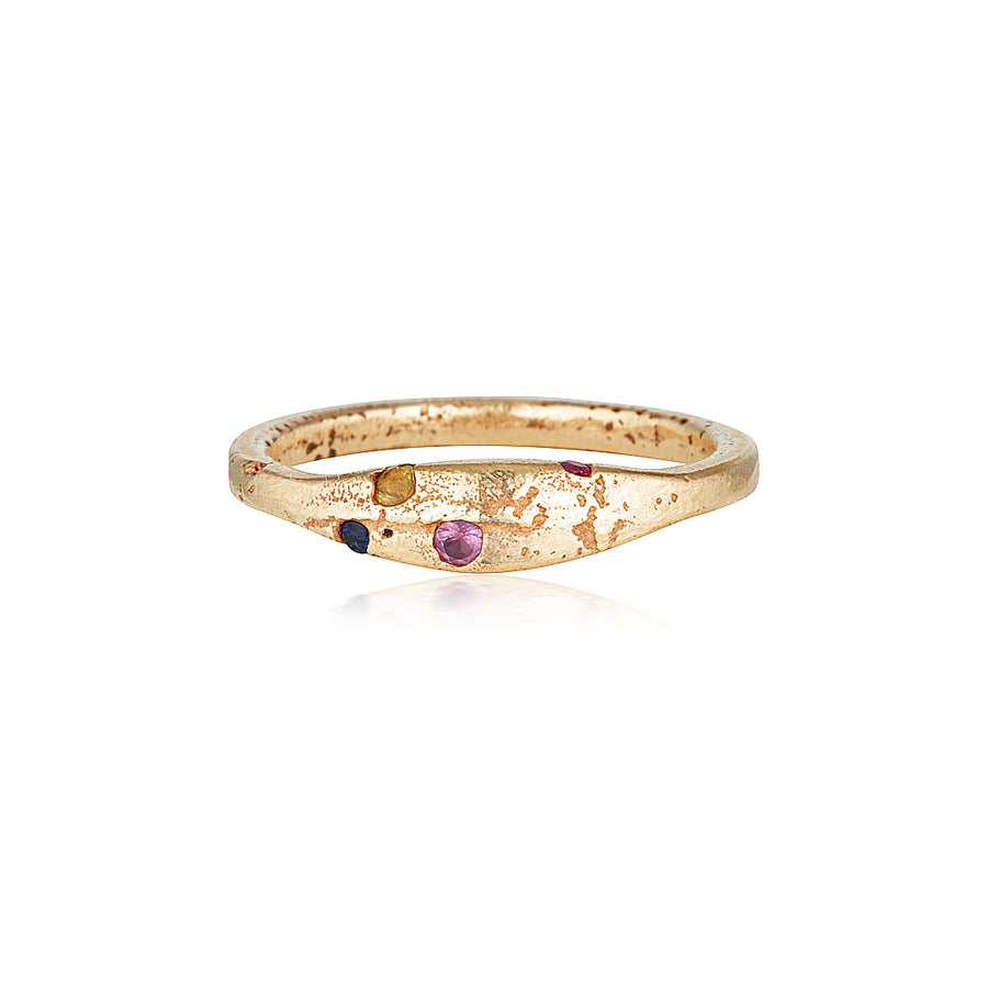 Aluna Ring - Yellow Gold & Mixed Sapphire