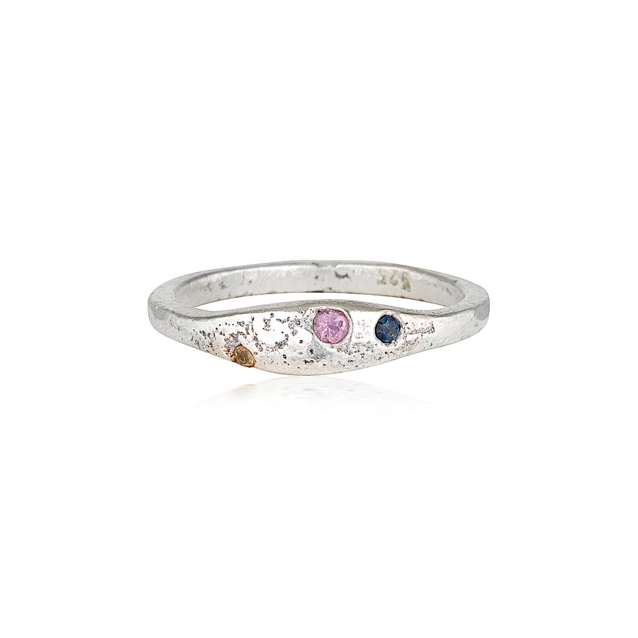 Aluna Ring - Silver & Mixed Sapphire