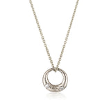 Demilune Pendant recycled White Gold & White Diamond necklace by zoe alexandria jewellery