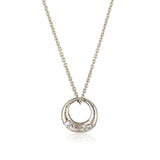 Demilune Pendant recycled White Gold & LAB GROWN White Diamond necklace by zoe alexandria jewellery