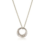Demilune Pendant recycled White Gold & LAB GROWN White Diamond necklace by zoe alexandria jewellery