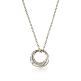 Demilune Pendant recycled White Gold & LAB GROWN White Diamond necklace by zoe alexandria jewellery