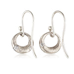 Demilune Earrings recycled White Gold & White Diamond earrings by zoe alexandria jewellery