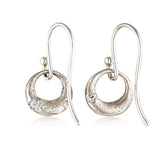 Demilune Earrings recycled White Gold & LAB GROWN White Diamonds by zoe alexandria jewellery
