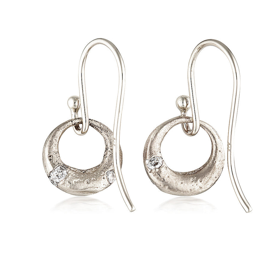 Demilune Earrings - White Gold & LAB GROWN White Diamonds