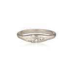 Aluna Ring recycled White Gold & LAB GROWN White Diamond ring by zoe alexandria jewellery