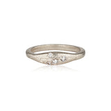 Aluna Ring recycled White Gold & LAB GROWN White Diamond ring by zoe alexandria jewellery