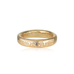 Epicene Ring recycled Yellow Gold & White Diamond 4mm band alternative wedding ring handmade by zoe alexandria jewellery
