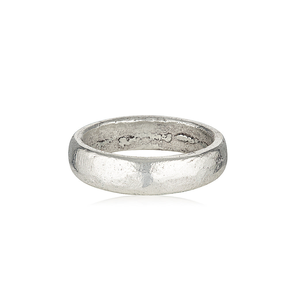 Epicene Ring recycled 6mm Silver Band alternative wedding ring by zoe alexandria jewellery