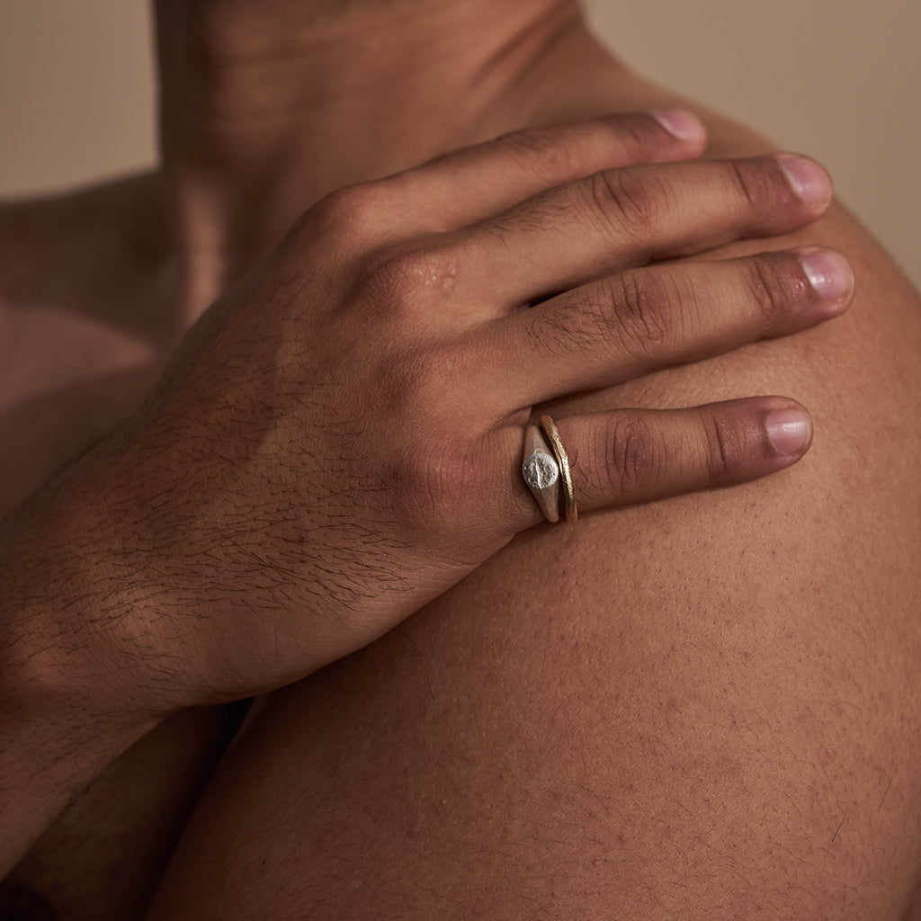 gender neutral jewellery handmade silver signet ring by zoe alexandria